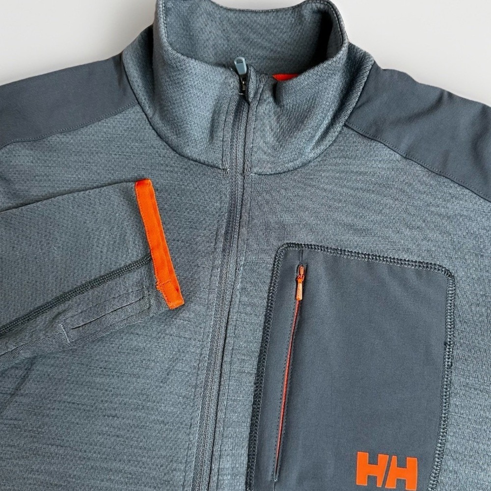 Helly Hansen LIFA Merino Wool Max Midweight Full Zip Mid Layer Mens Medium Gray